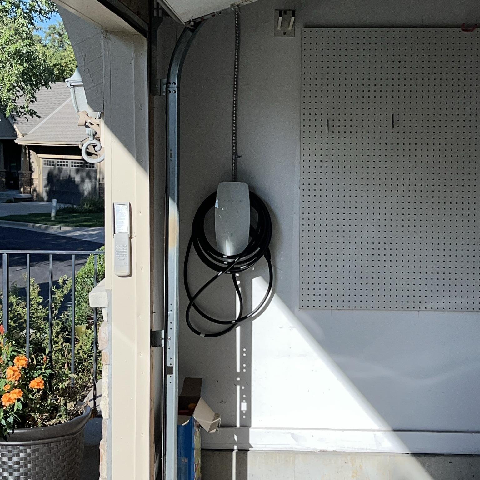 Watt-Zen charger installation in a garage